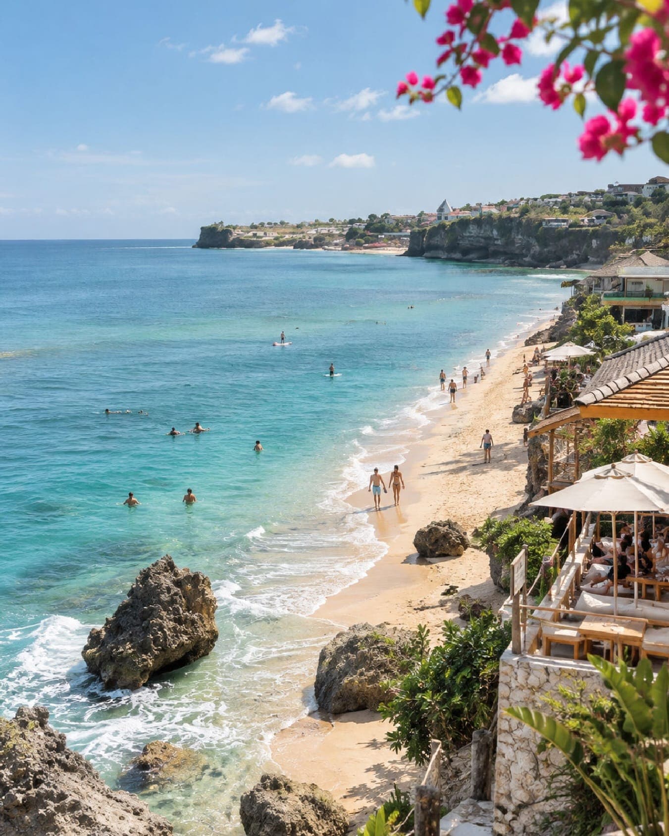 Bingin beach and its cliffs on the Bali coast