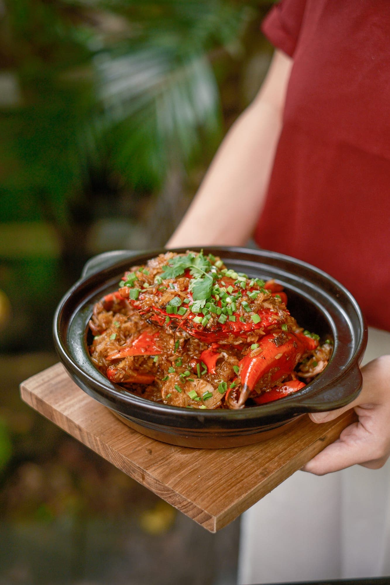 A claypot dish brought to the table